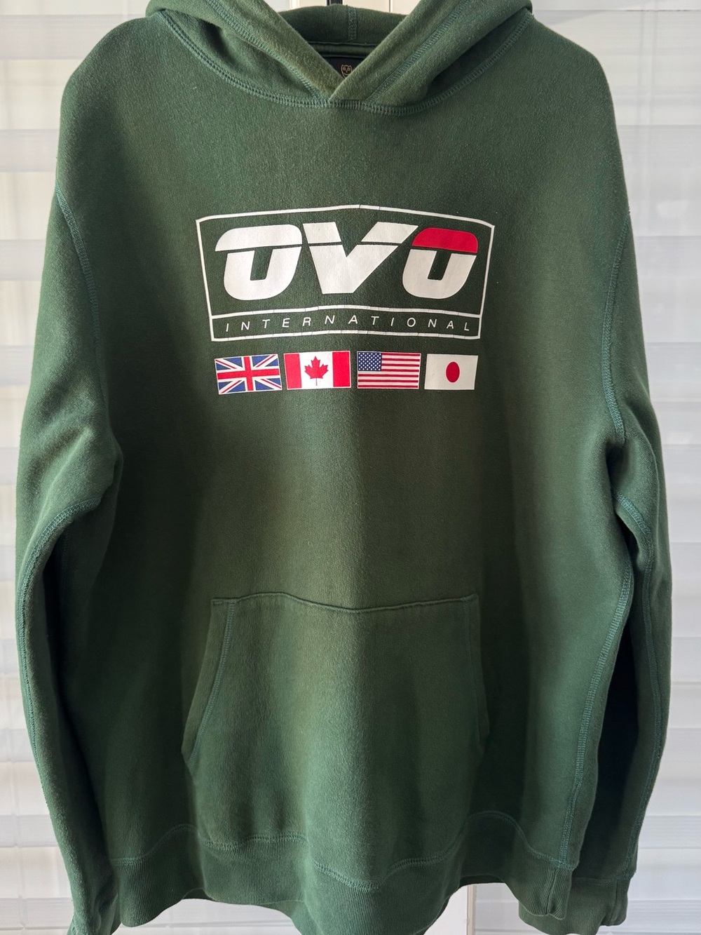 OVO International Crewneck Hoodie in Forest Green